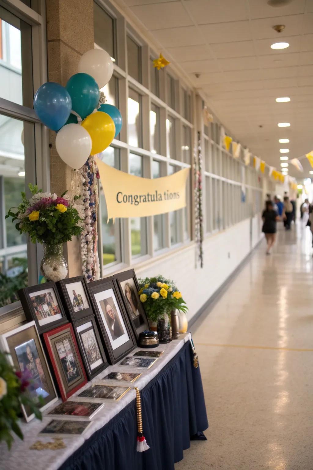 A memory lane walkway sets the scene for reminiscing and celebration.