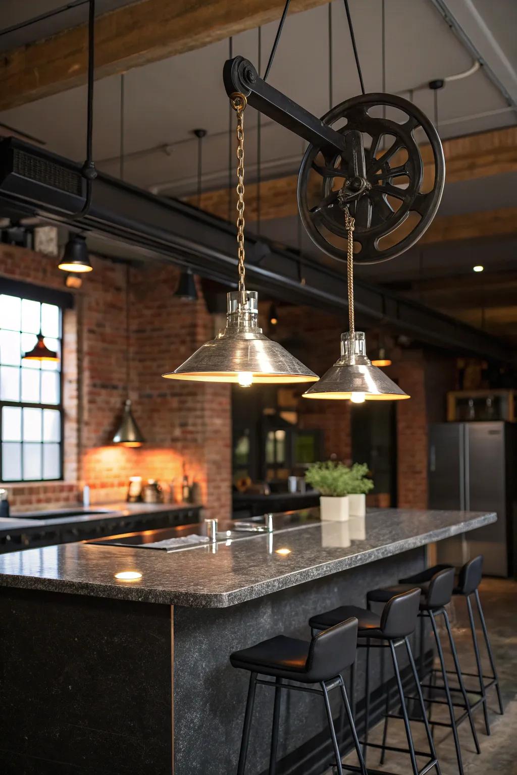Steel edge with an adjustable drop lamp.