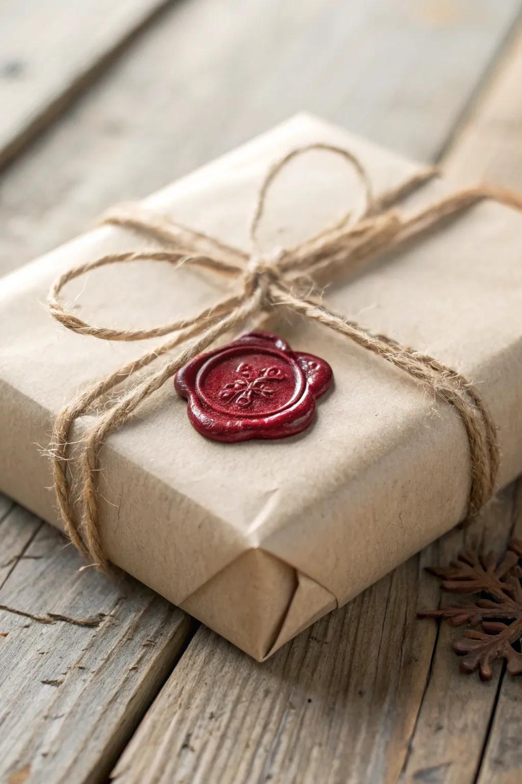 Take your gift wrapping up a level with a hint of vintage beauty: Sticker Secured Cord.