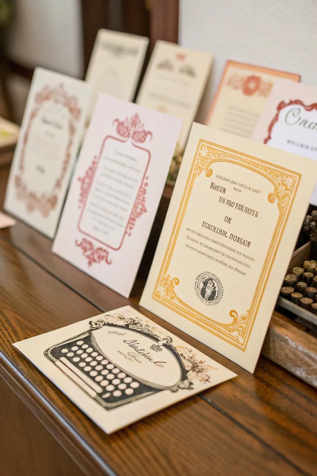 Retro invites set the tone for an unforgettable party.