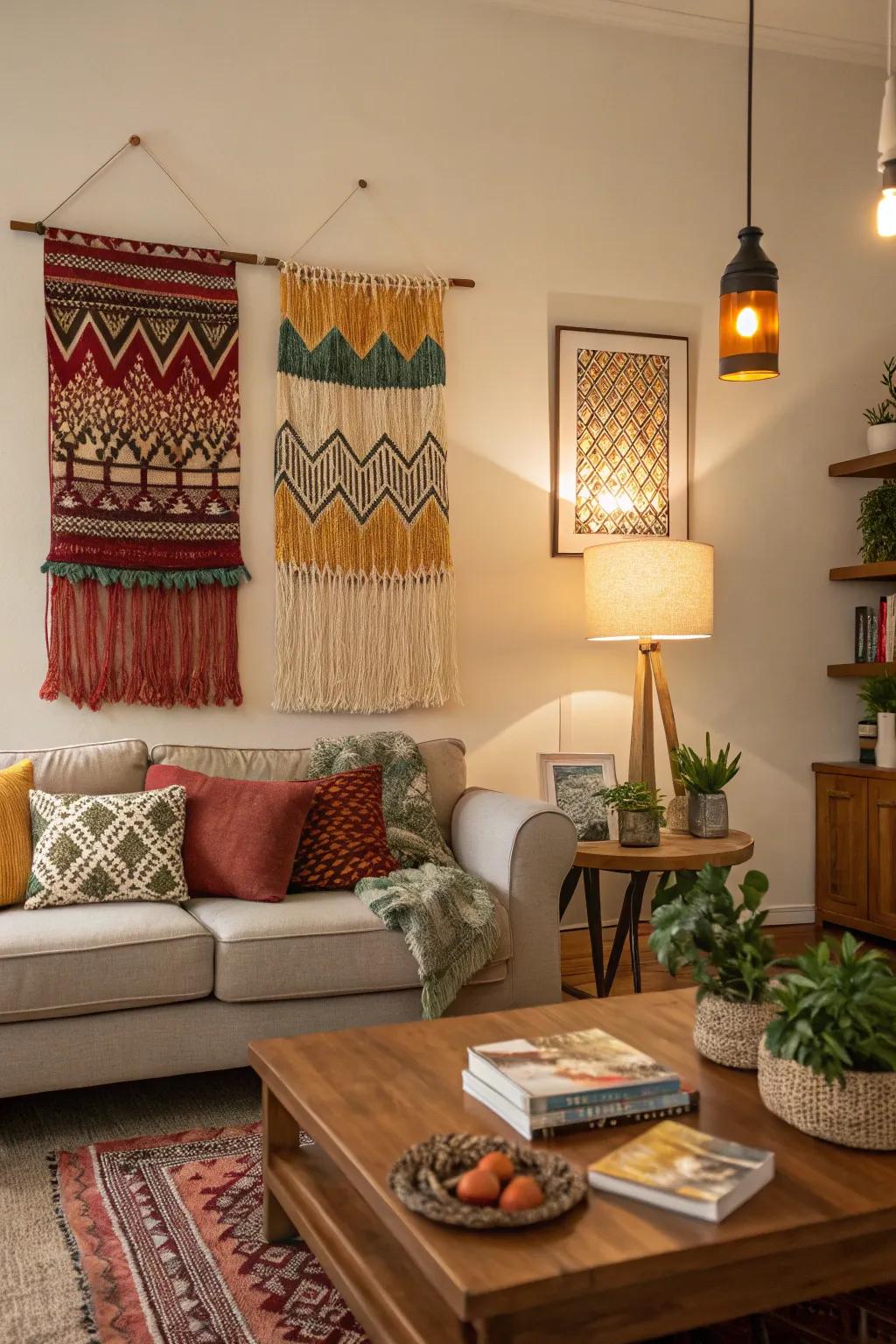 Wall hangings offer a tactile and inviting addition to any room.