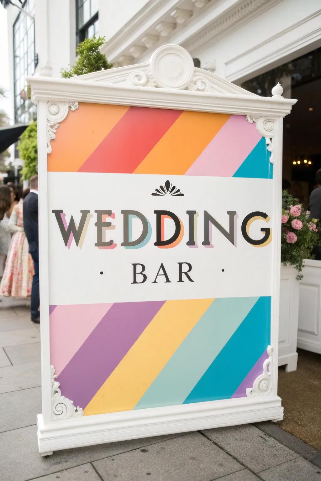 A bold shade bar sign in vibrant colors.