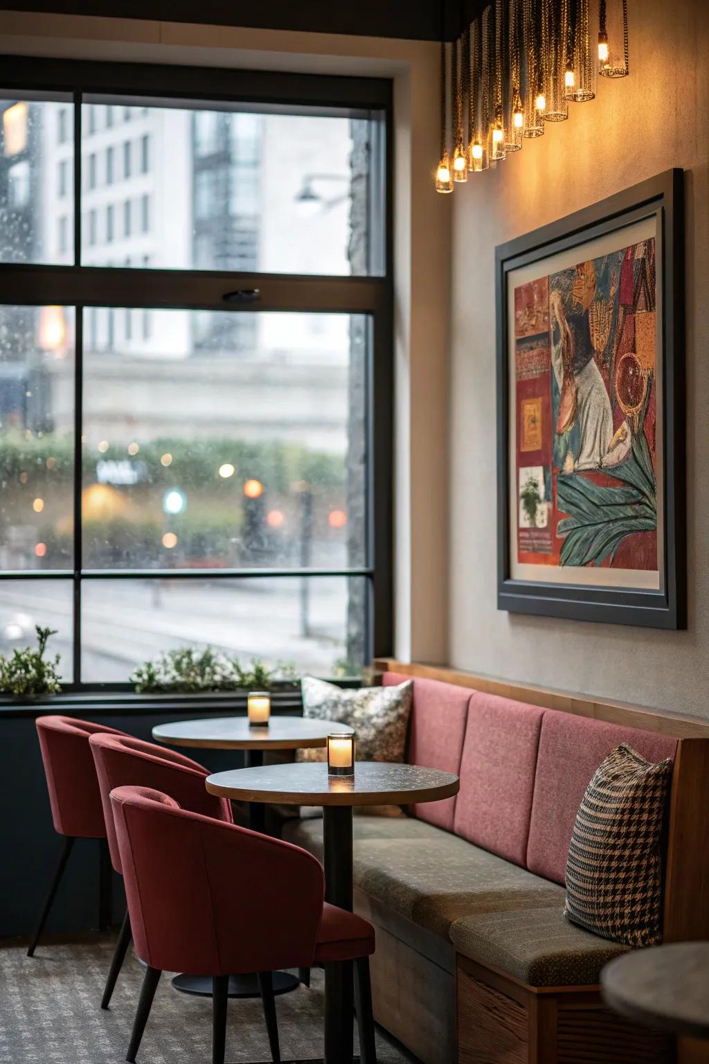 Artwork adds personality and turns your window nook into a center of attention.