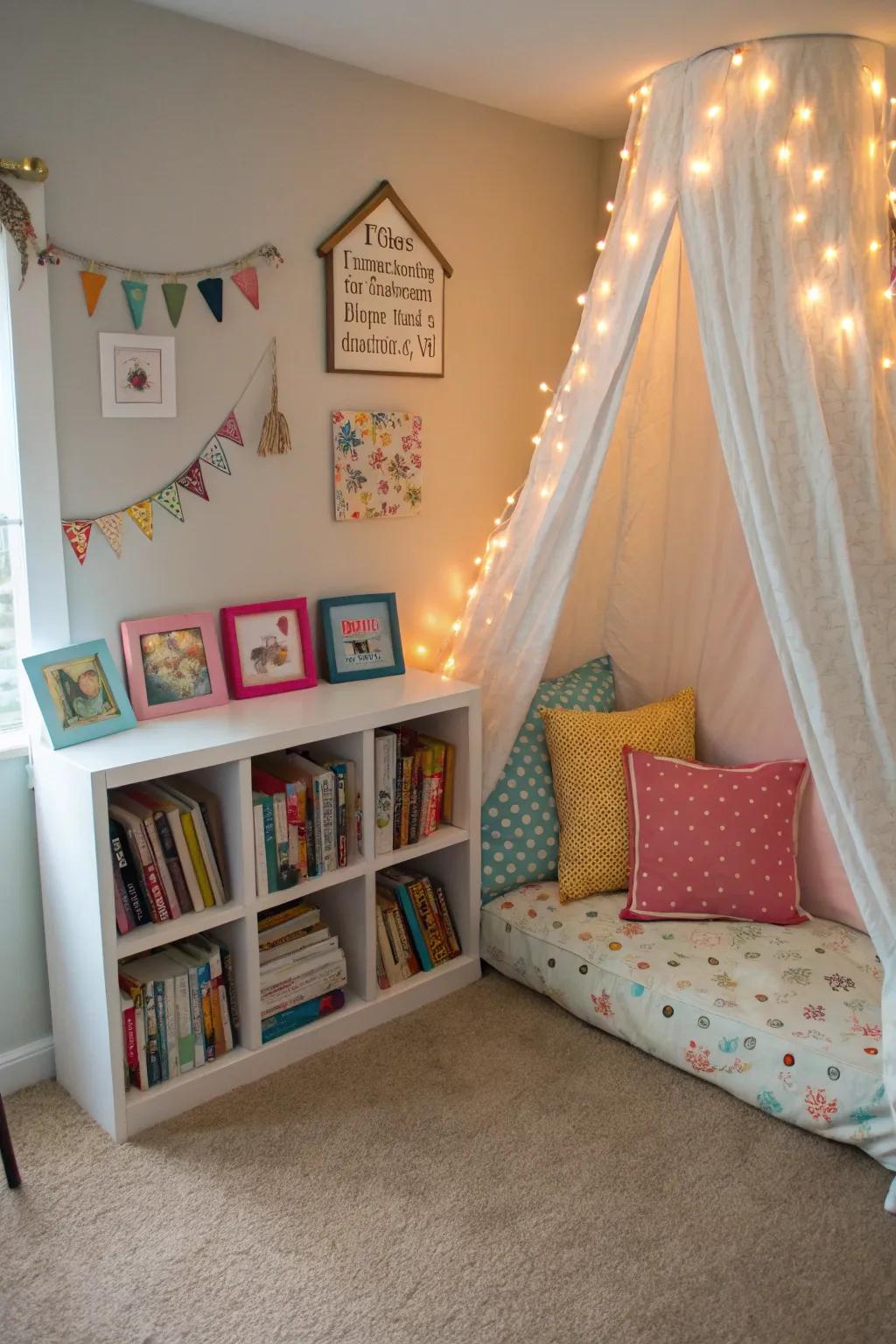 A comfortable reading spot encourages countless journeys via literature.