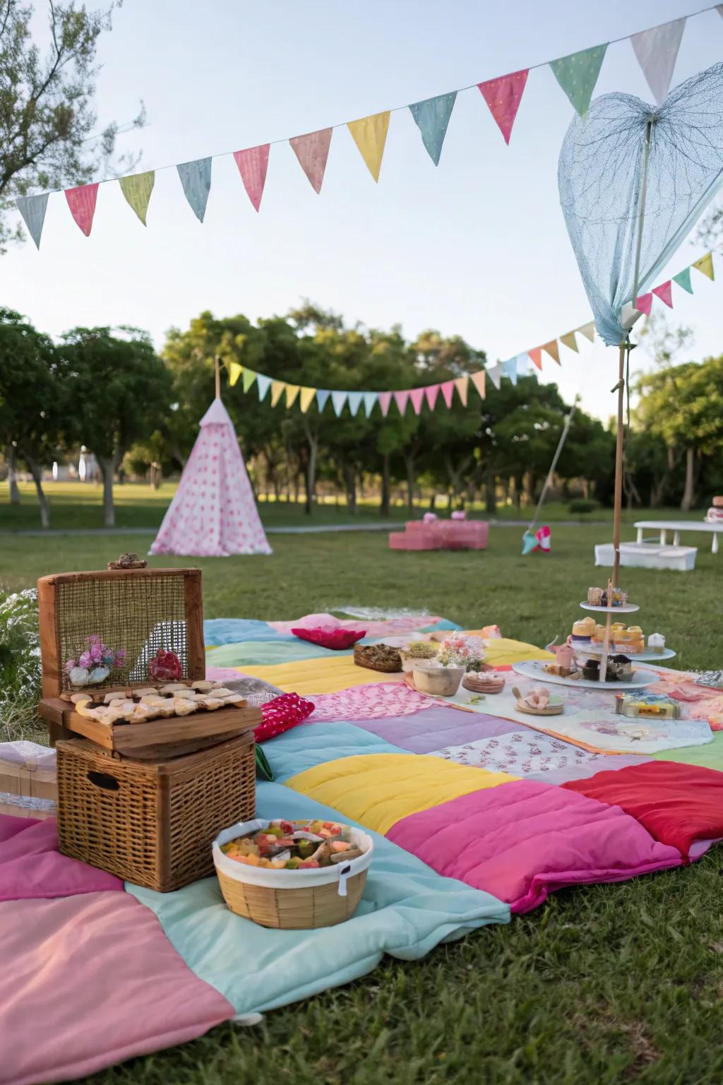 A bright picnic offers a peaceful setting for celebrating your child's special day.