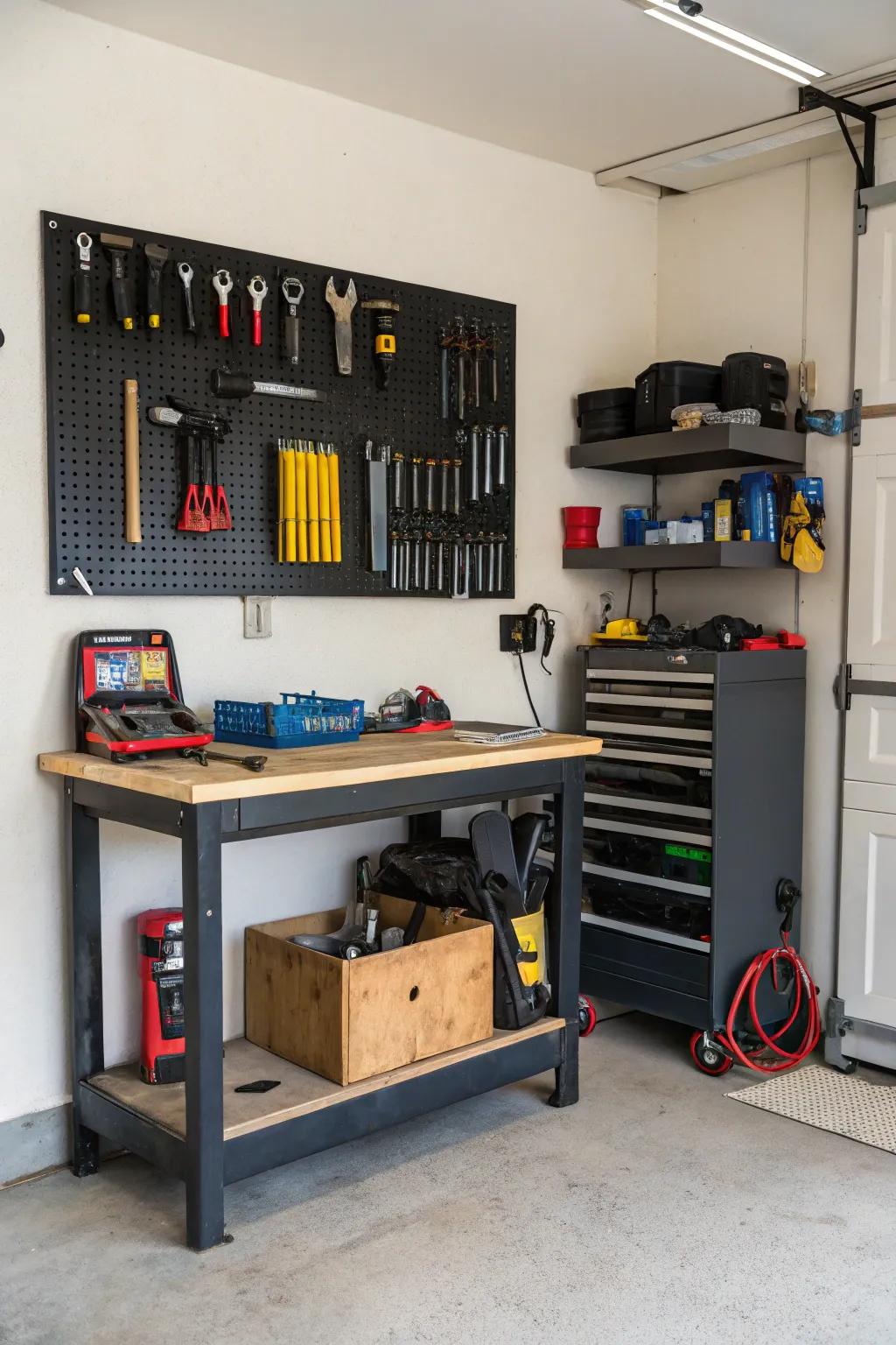 A dedicated workshop nook for all your DIY needs.