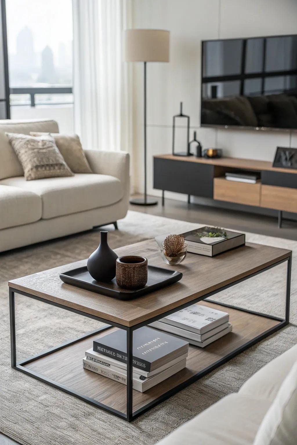 Minimalist furniture keeps spaces open and uncluttered.