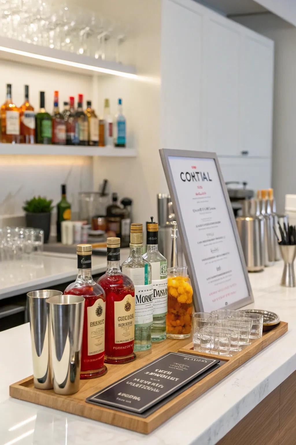 Mix and mingle with a DIY cocktail bar at your party.