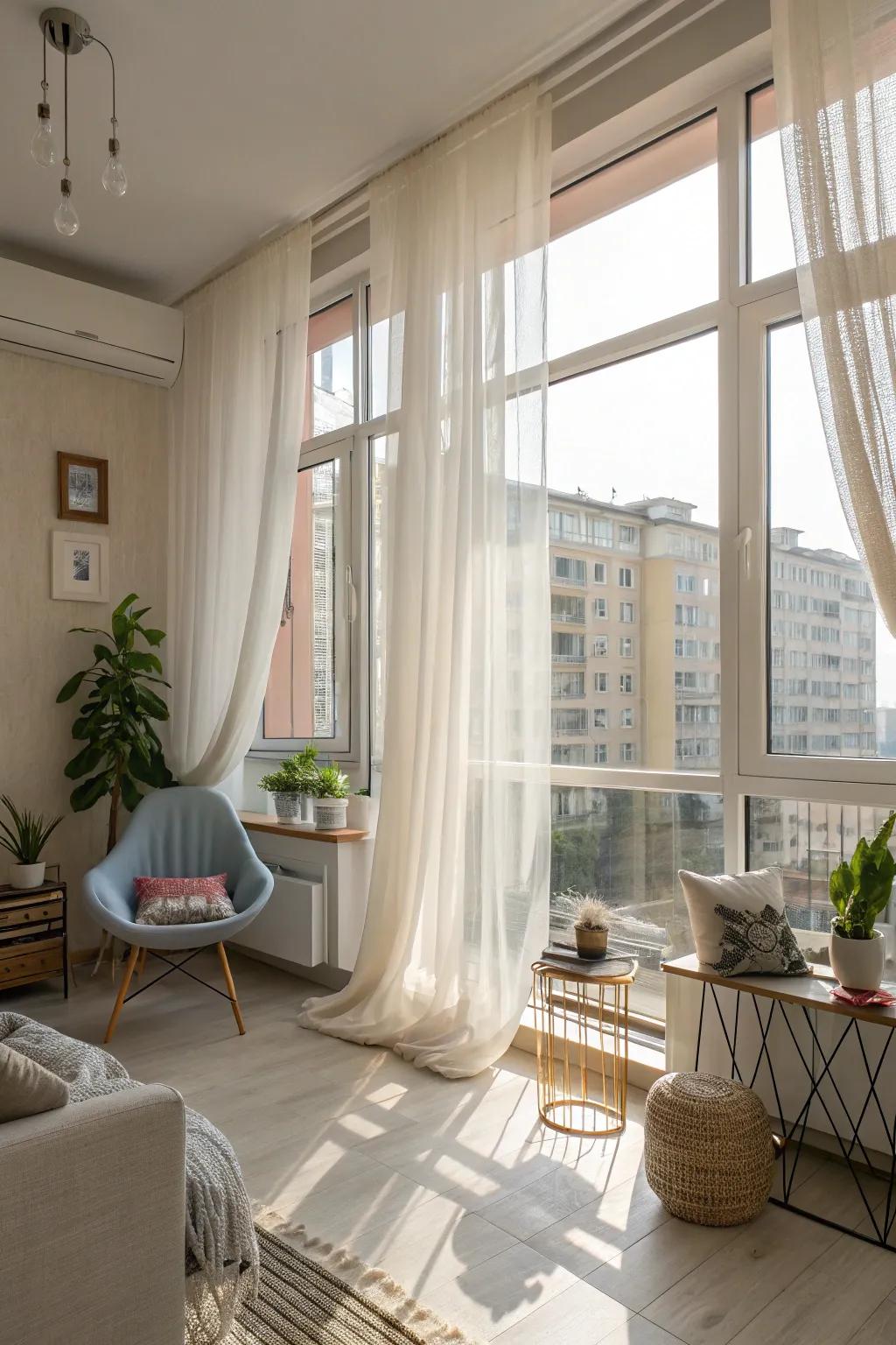 Allow sunlight to enhance the ambiance and openness of your studio.