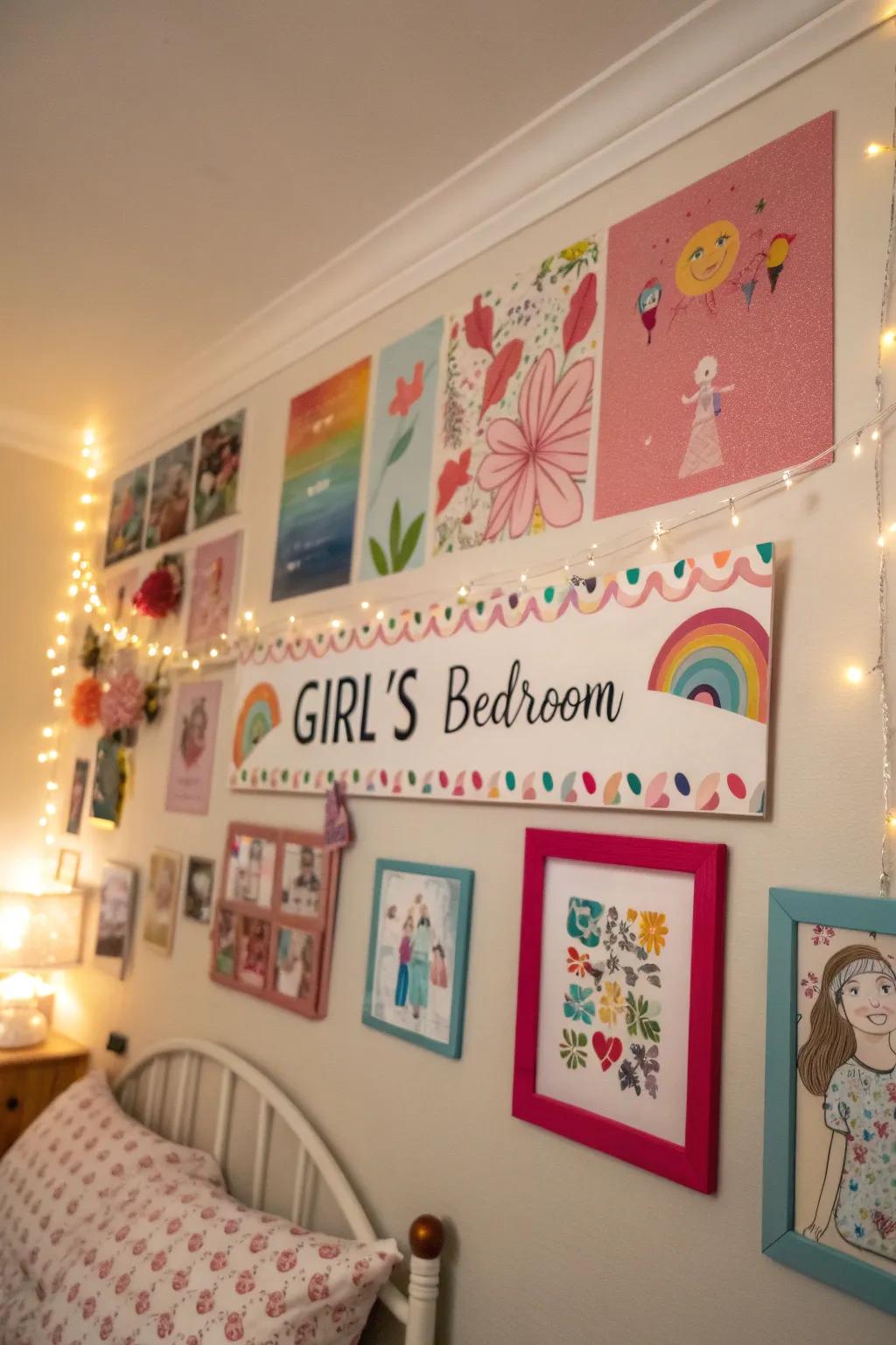 Personalized decor elements give the bedroom a unique feel.