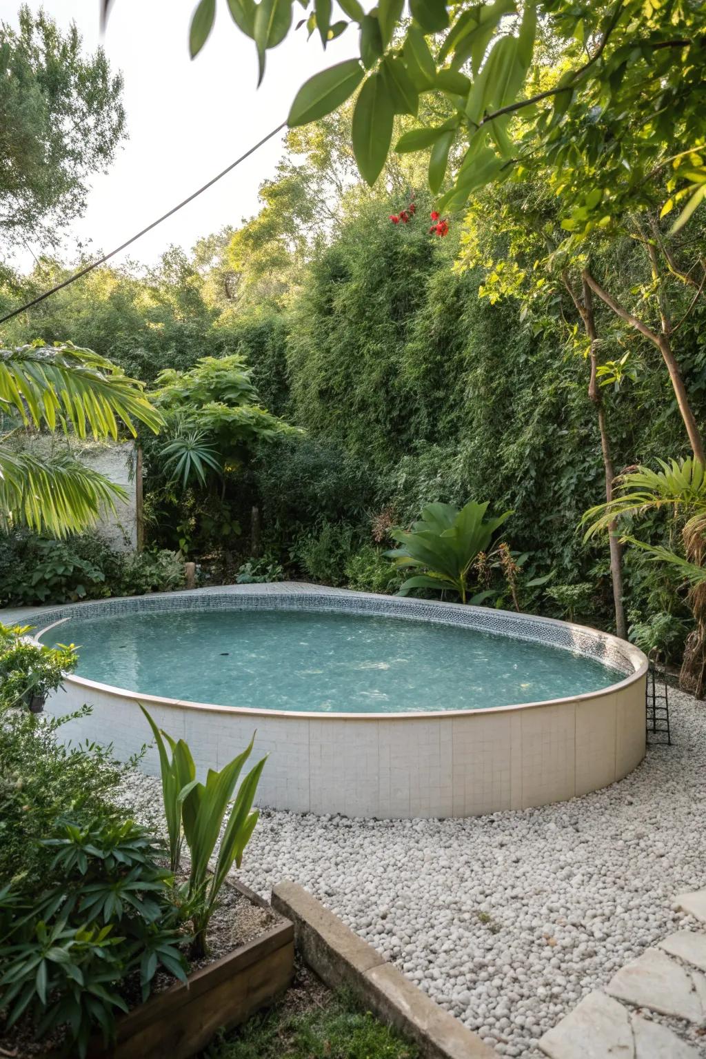 Gravel foundations merge aesthetics with practical drainage.