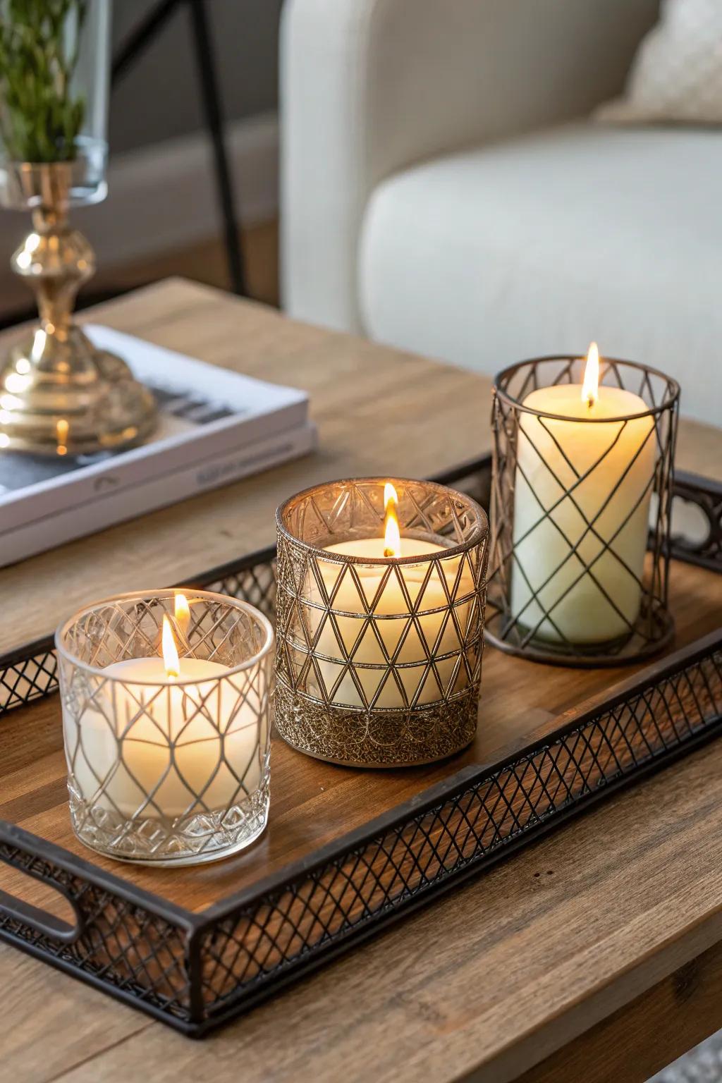 Craft the perfect environment with the gentle flicker of scented wax lights.