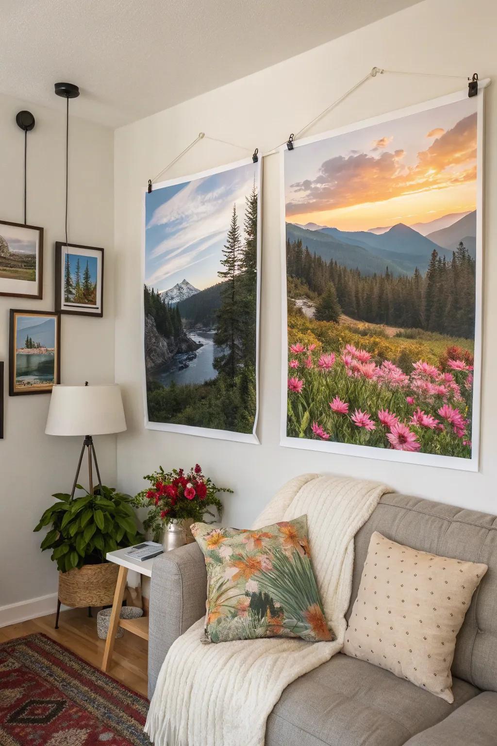 Nature-themed art adds serenity and charm to your living space.