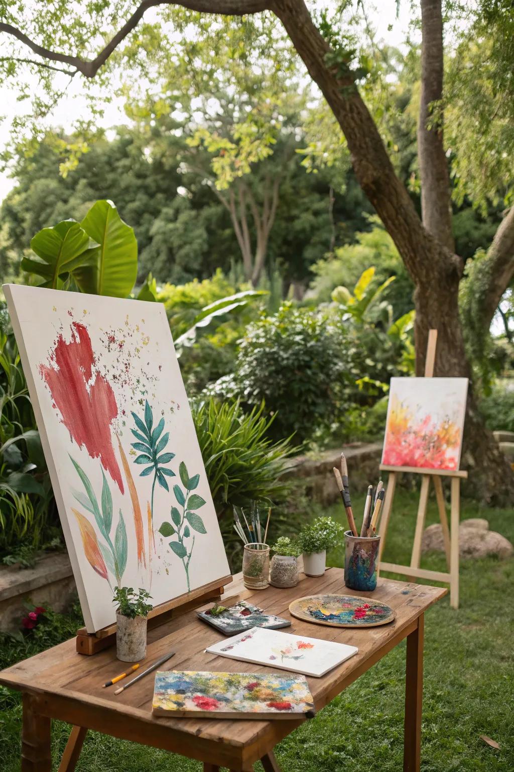 A captivating exterior splash art station set up on a bright day.
