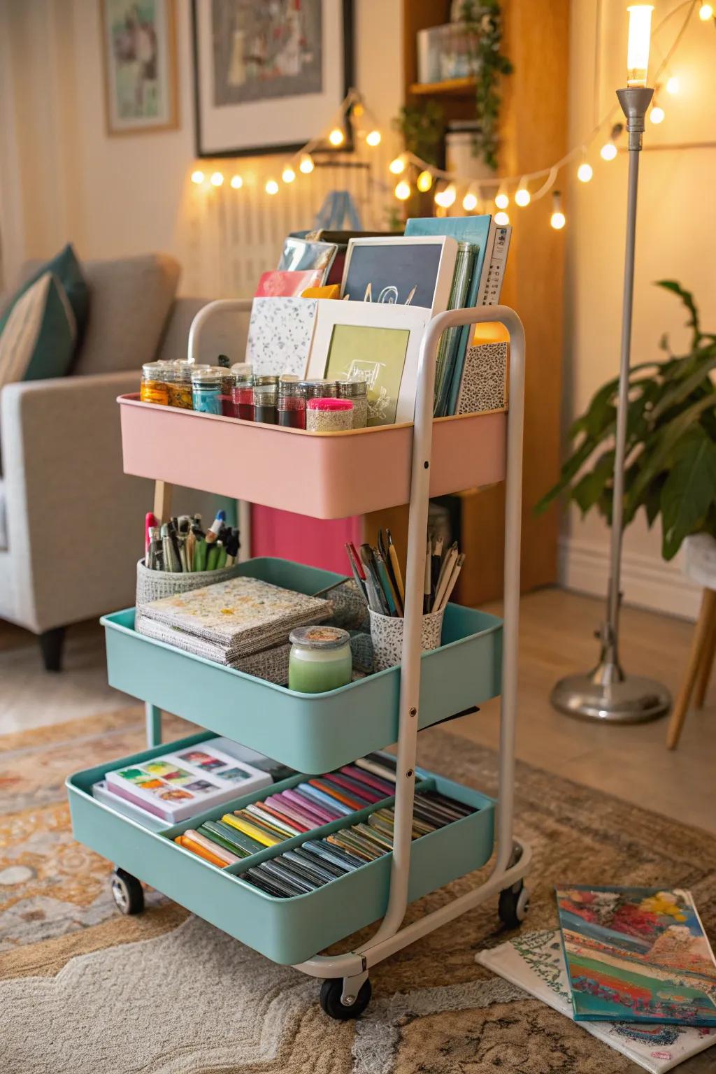 Mobile art carts offer flexibility and make it easy to access your supplies.
