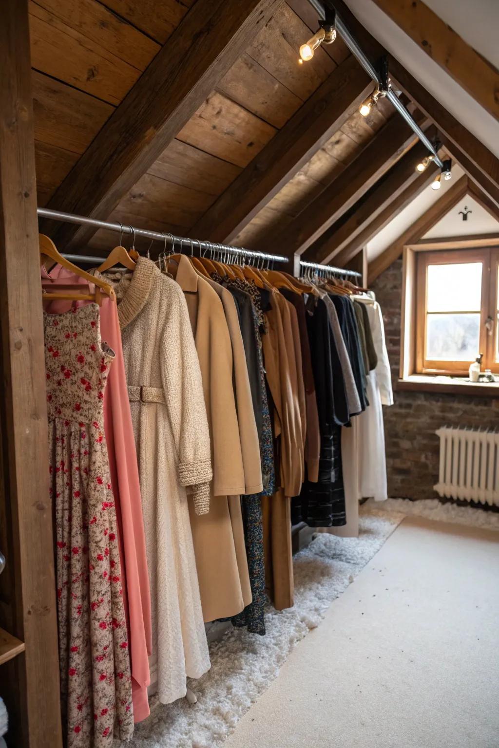 Hanging rails efficiently use vertical space.