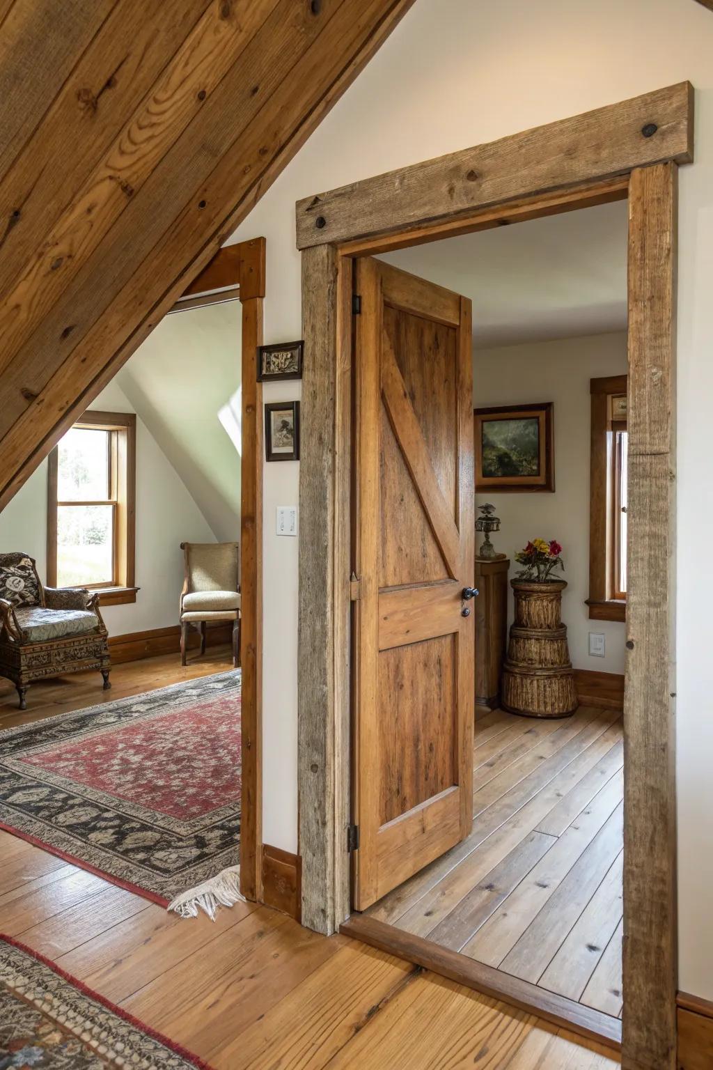 Natural wood trim adds warmth and character.