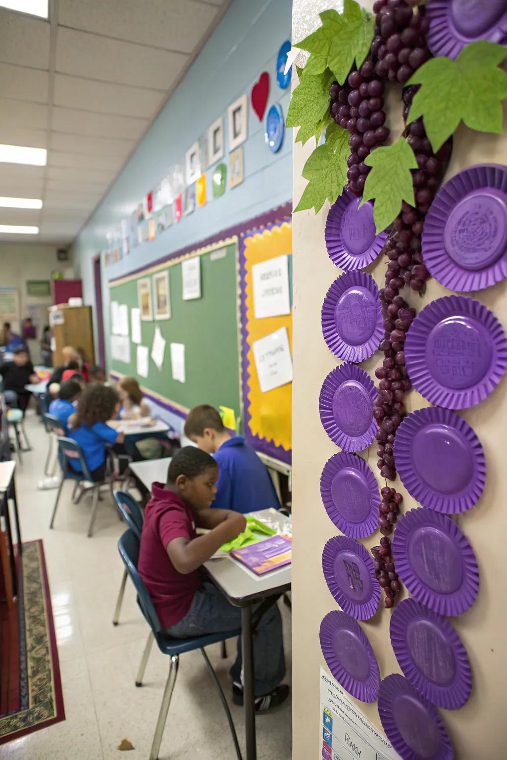 A grape-themed bulletin board that’s ripe with excitement.