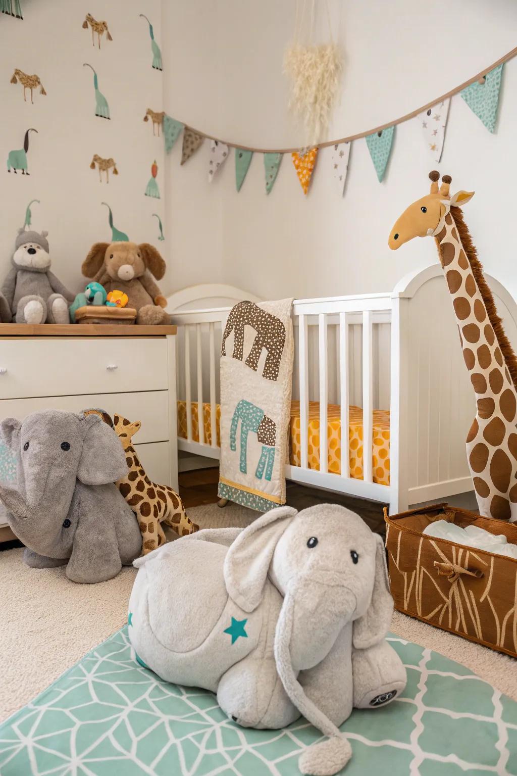 Animal-inspired decor brings joy and coziness to the nursery.