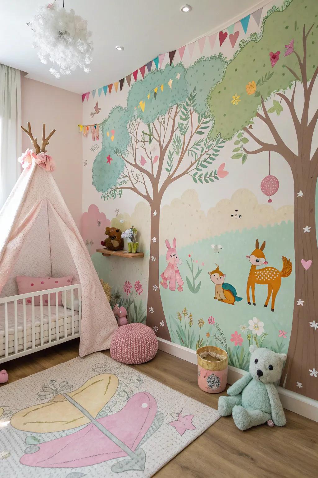A delightful picture wall brings the space to life with stories and imagination.