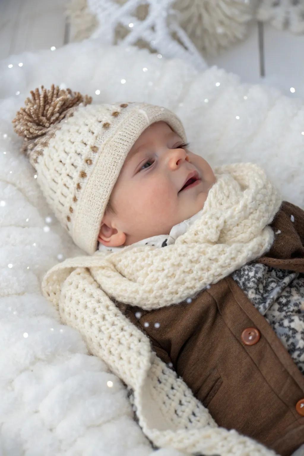 Seasonal attire introduces delightful charm to monthly photographs.
