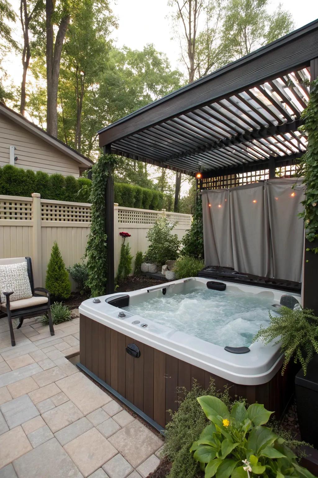 Privacy screens turn your spa tub into a personal escape.
