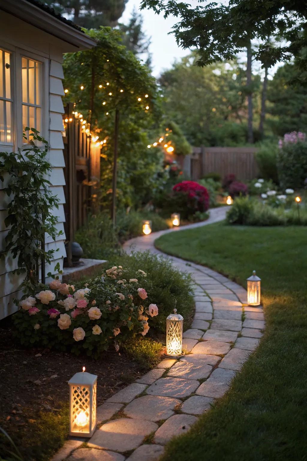 Path lighting adds both security and style to your backyard.