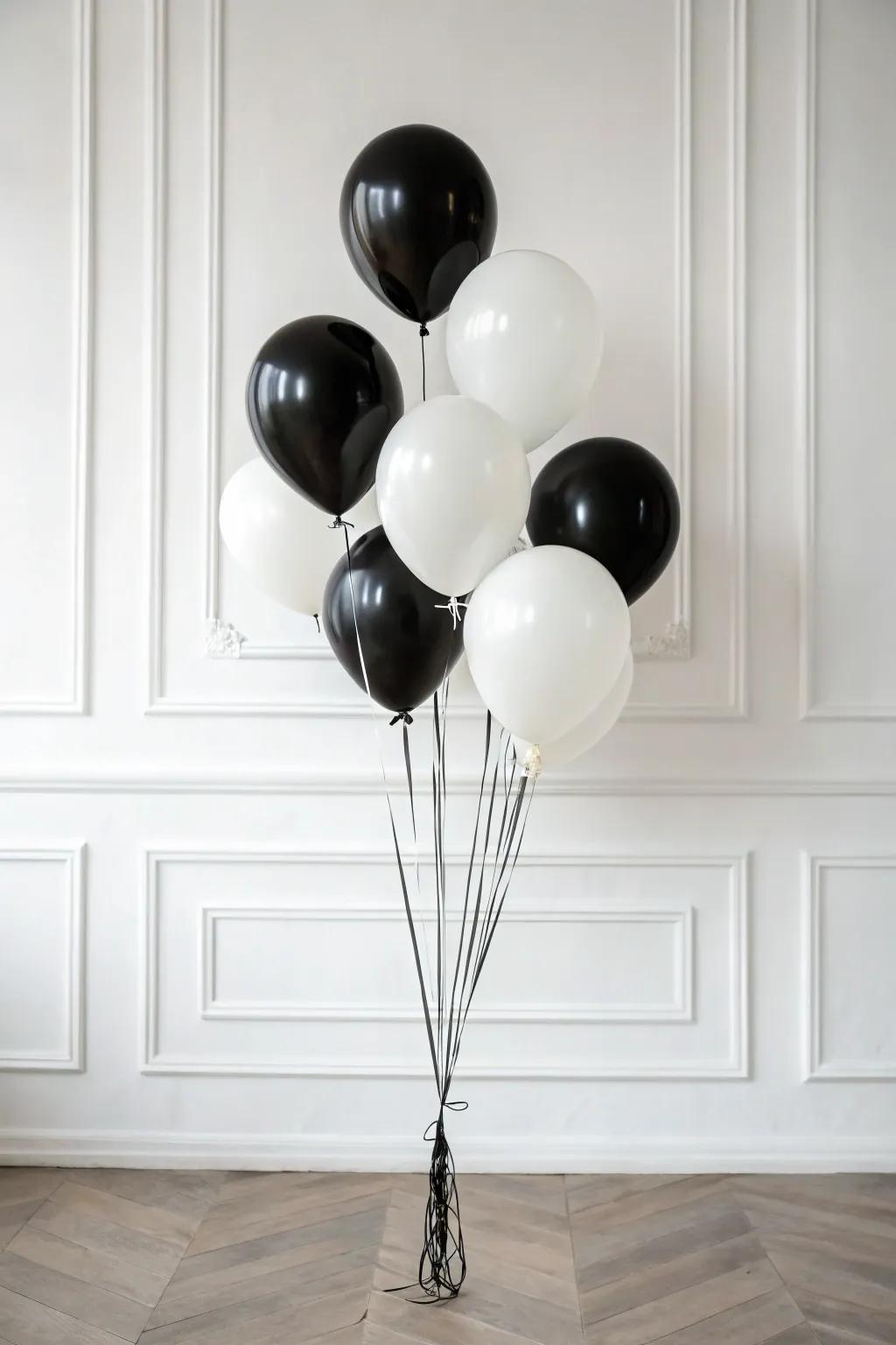 A chic, single-color balloon display perfect for a modern look.