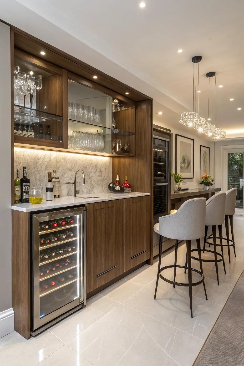 A wine chiller ensures your wine is always set for serving.