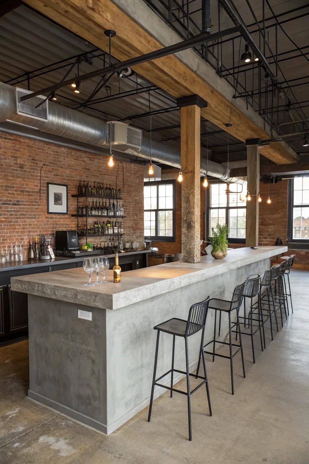 Concrete provides a resilient, industrial flair.