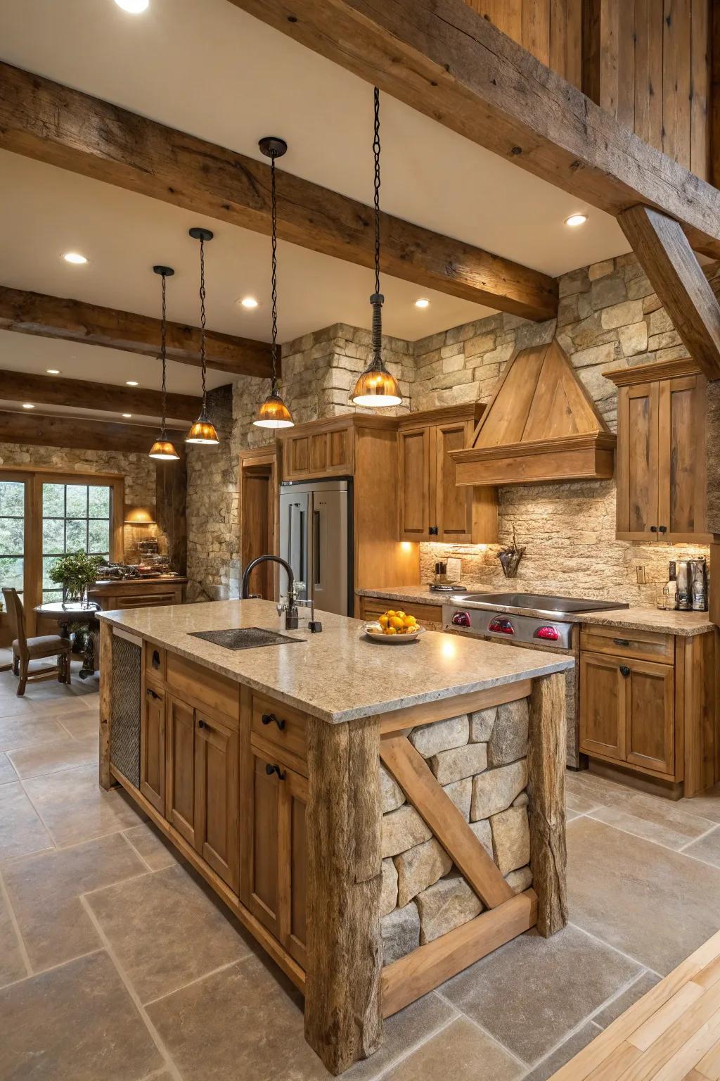 Original textures like wood and stone offer warmth and authenticity.