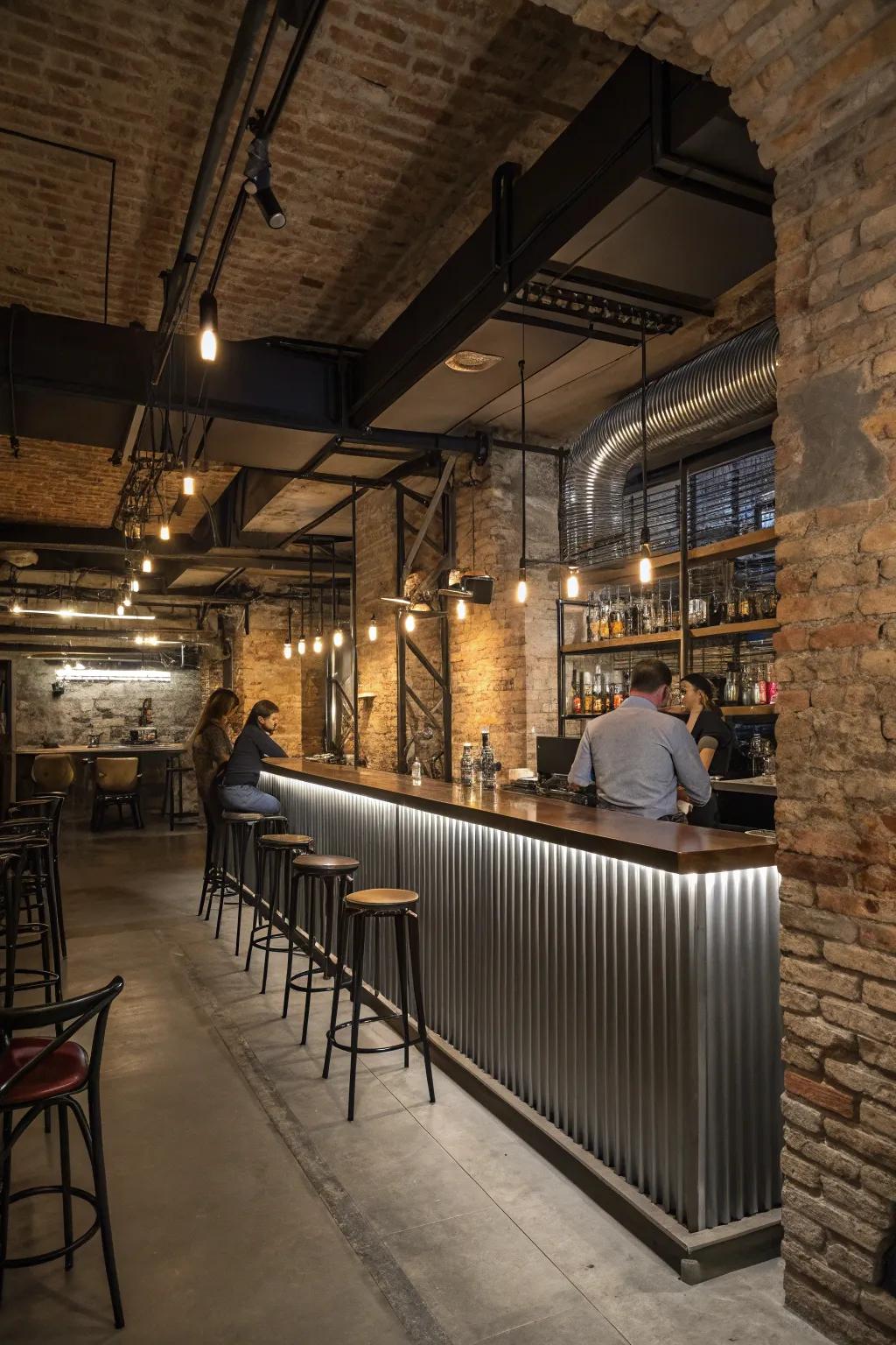 Get an urban edge with an industrial chic bar table.