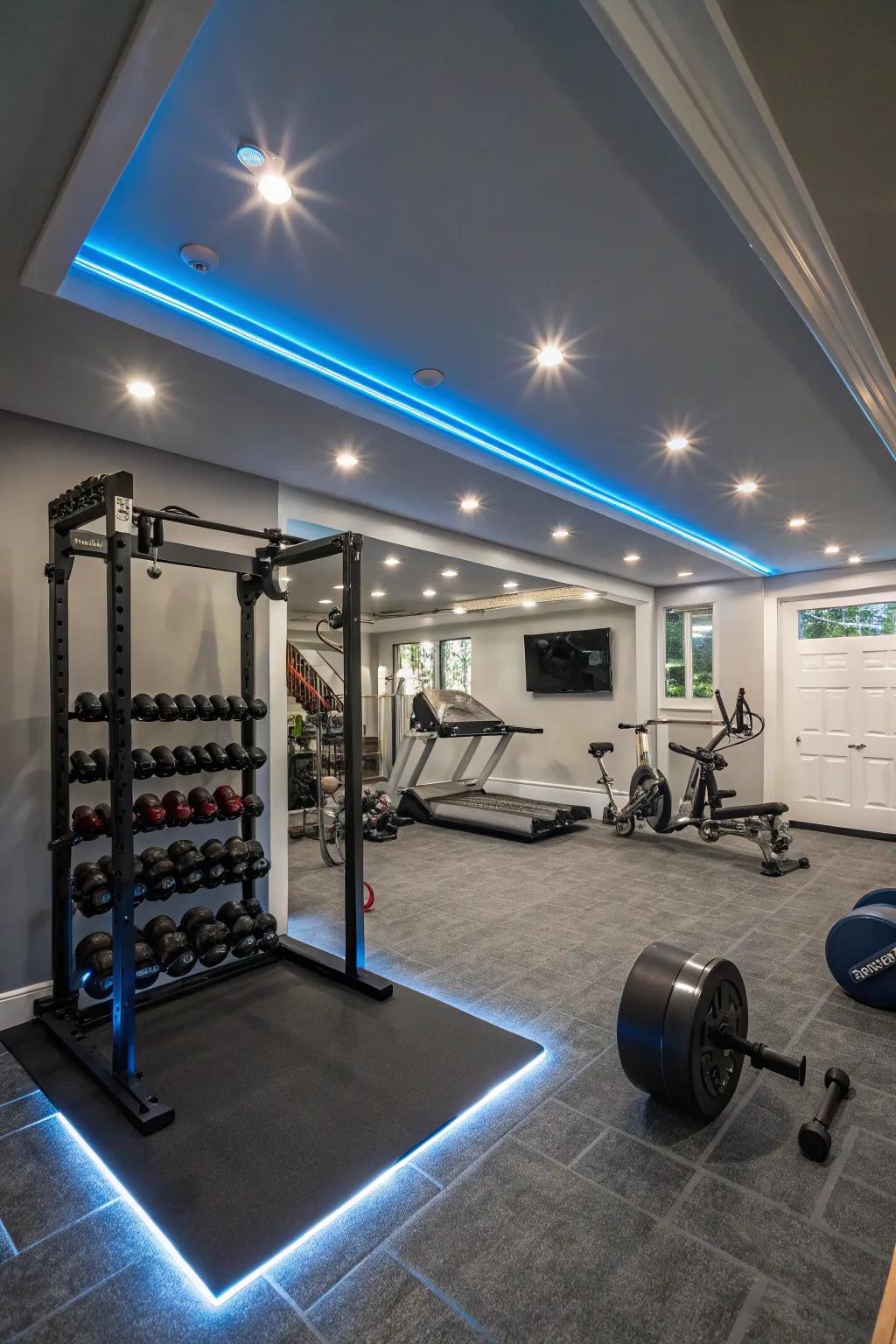 Effective lighting can change the mood of your gym.