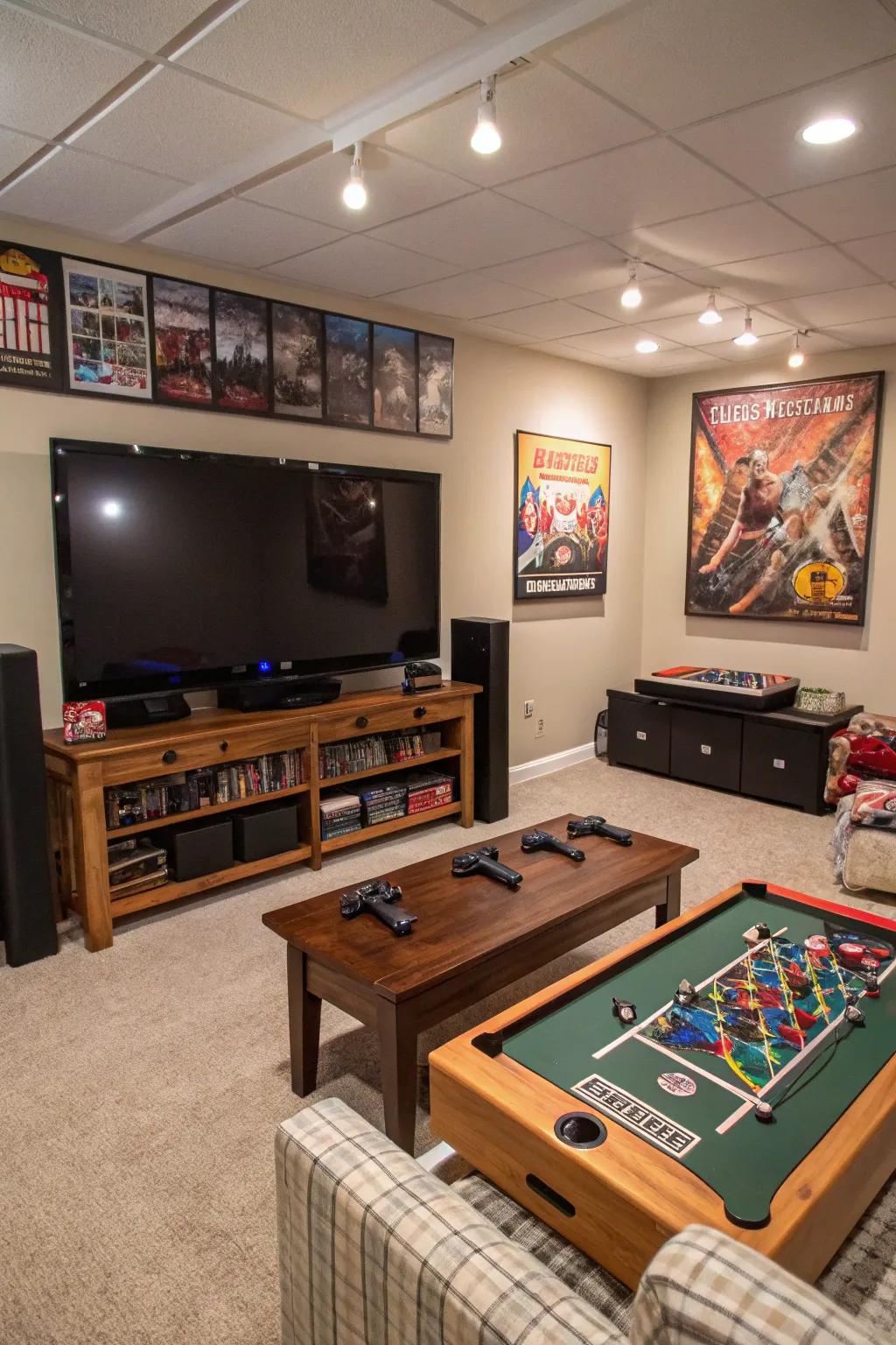 A trendy entertainment center for loved ones and friends.