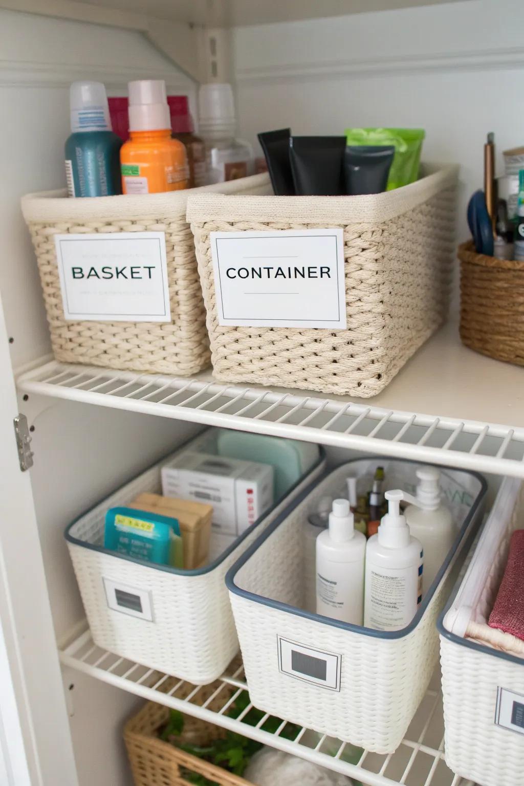 Labels make it easy to find items.