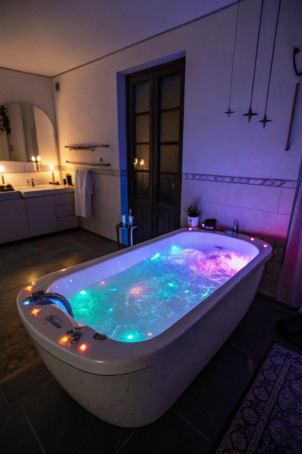 Produce a bewitching bath experience with glow-in-the-dark elements.