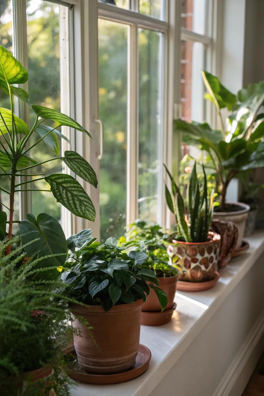 A botanical display contributes vibrancy and tone to your room.