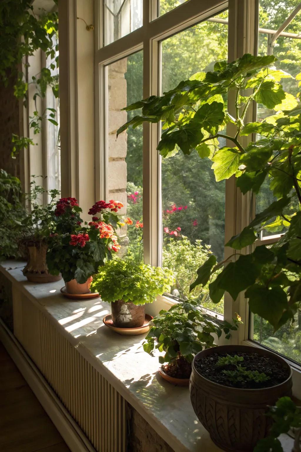 Transform your bay window into a vibrant interior green space with plants that enjoy the sun.