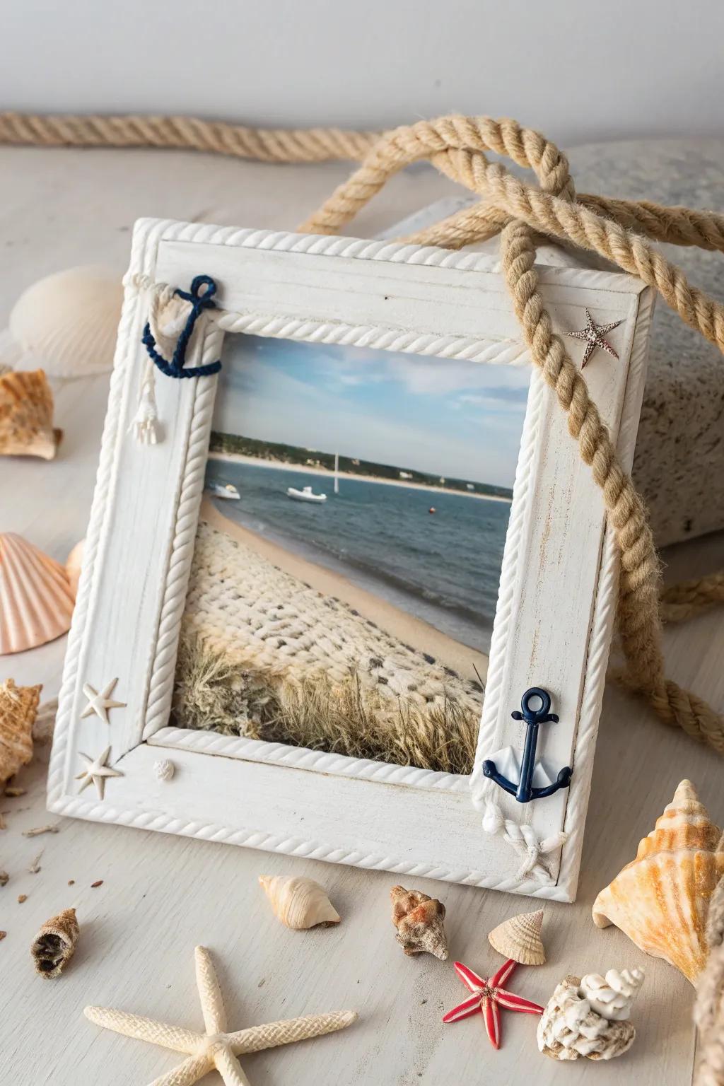 Treasure your beach moments with maritime photo displays.
