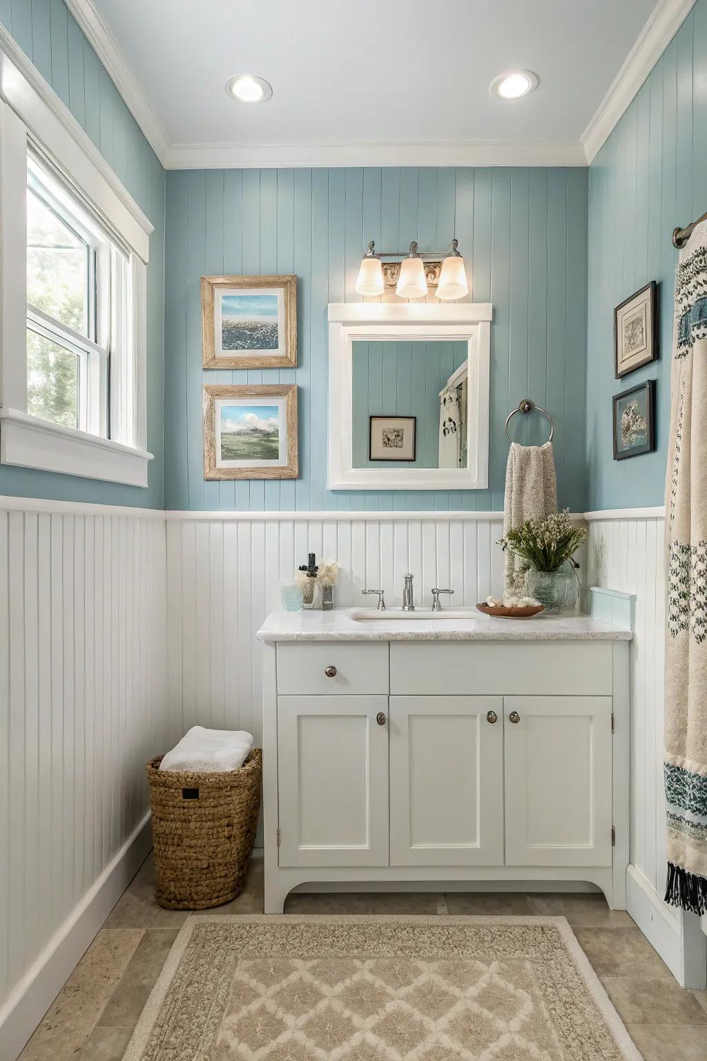 Add a splash of color with blue shadowgap for a soothing effect.