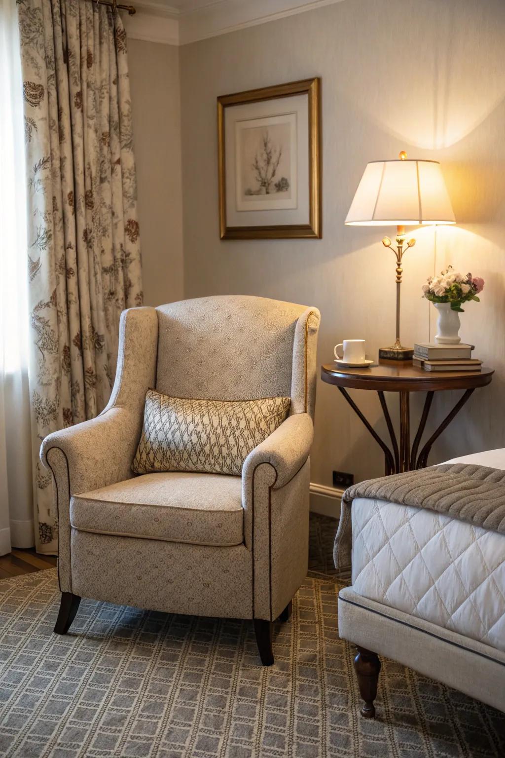 Upholstered armchairs combine comfort and style in perfect harmony.