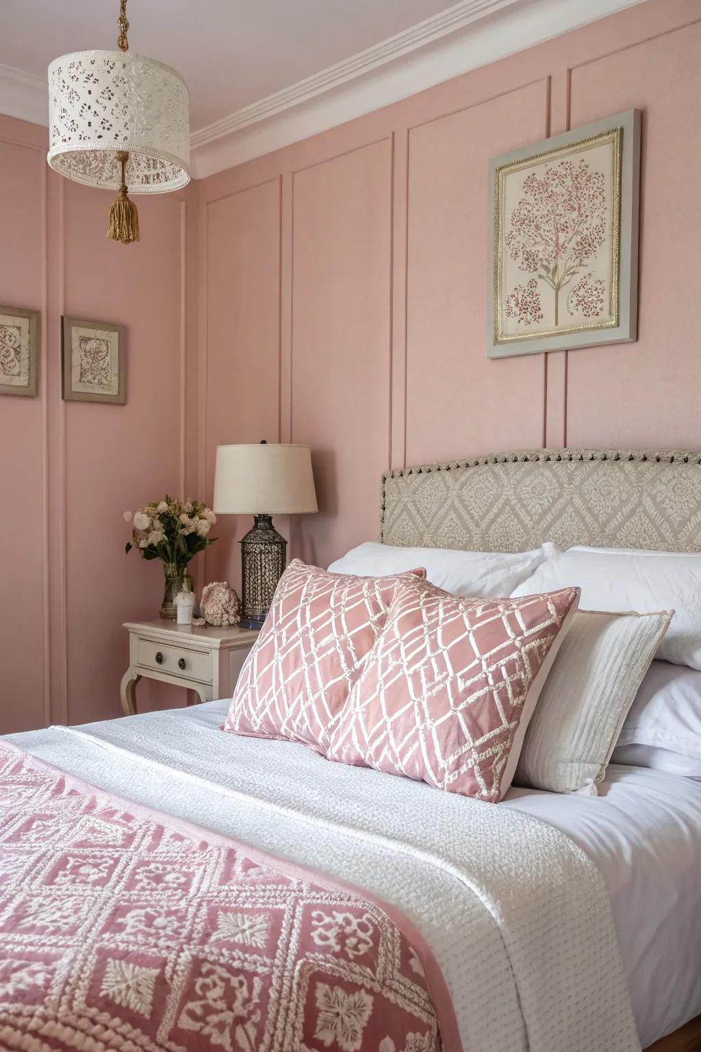 Fill your space with warmth using soft pink shades.