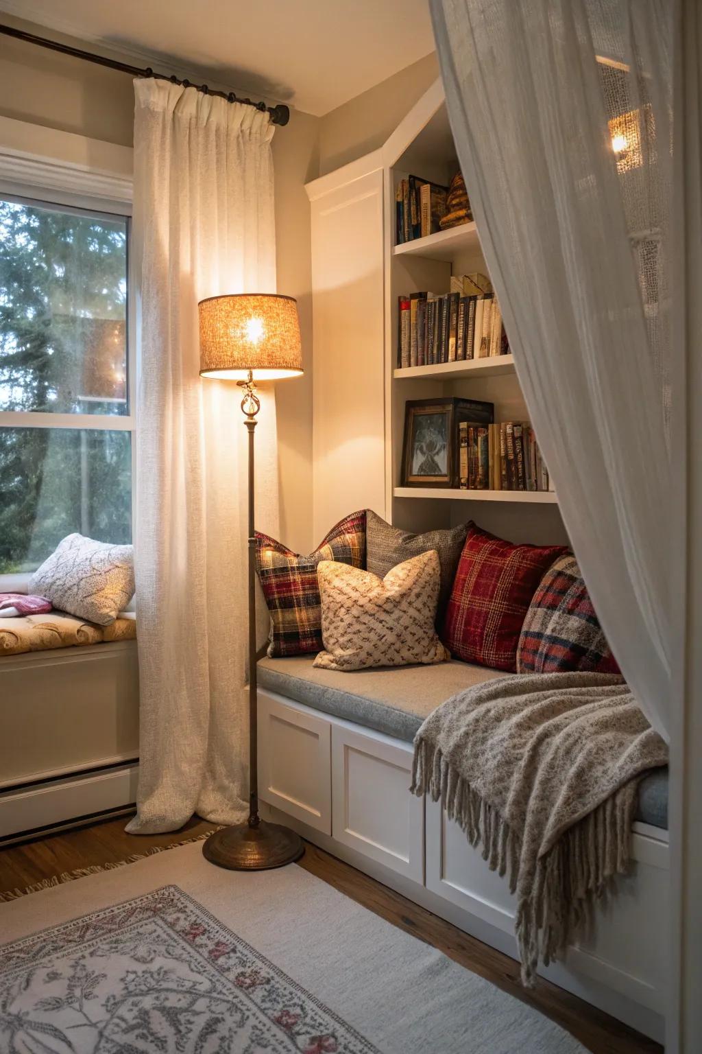 Retreat to a delightful reading nook for some essential 'personal time'.