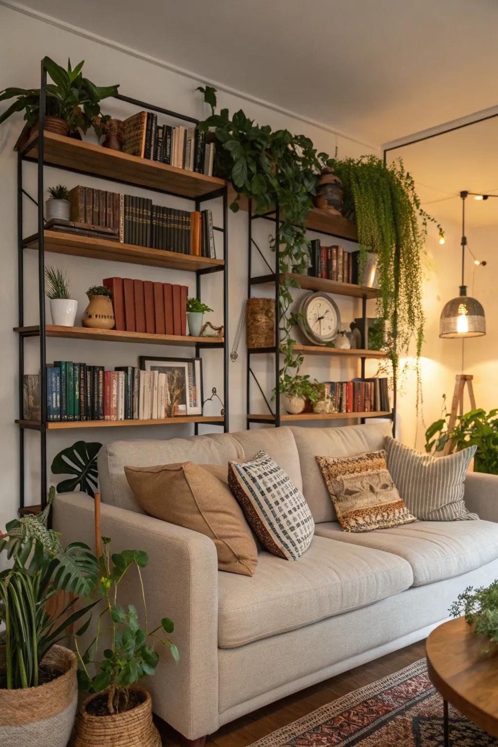 Shelving enables you to showcase personal items beautifully.