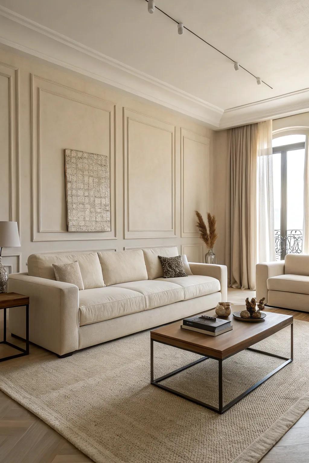 Minimalist furniture maintains a modern and tidy look.