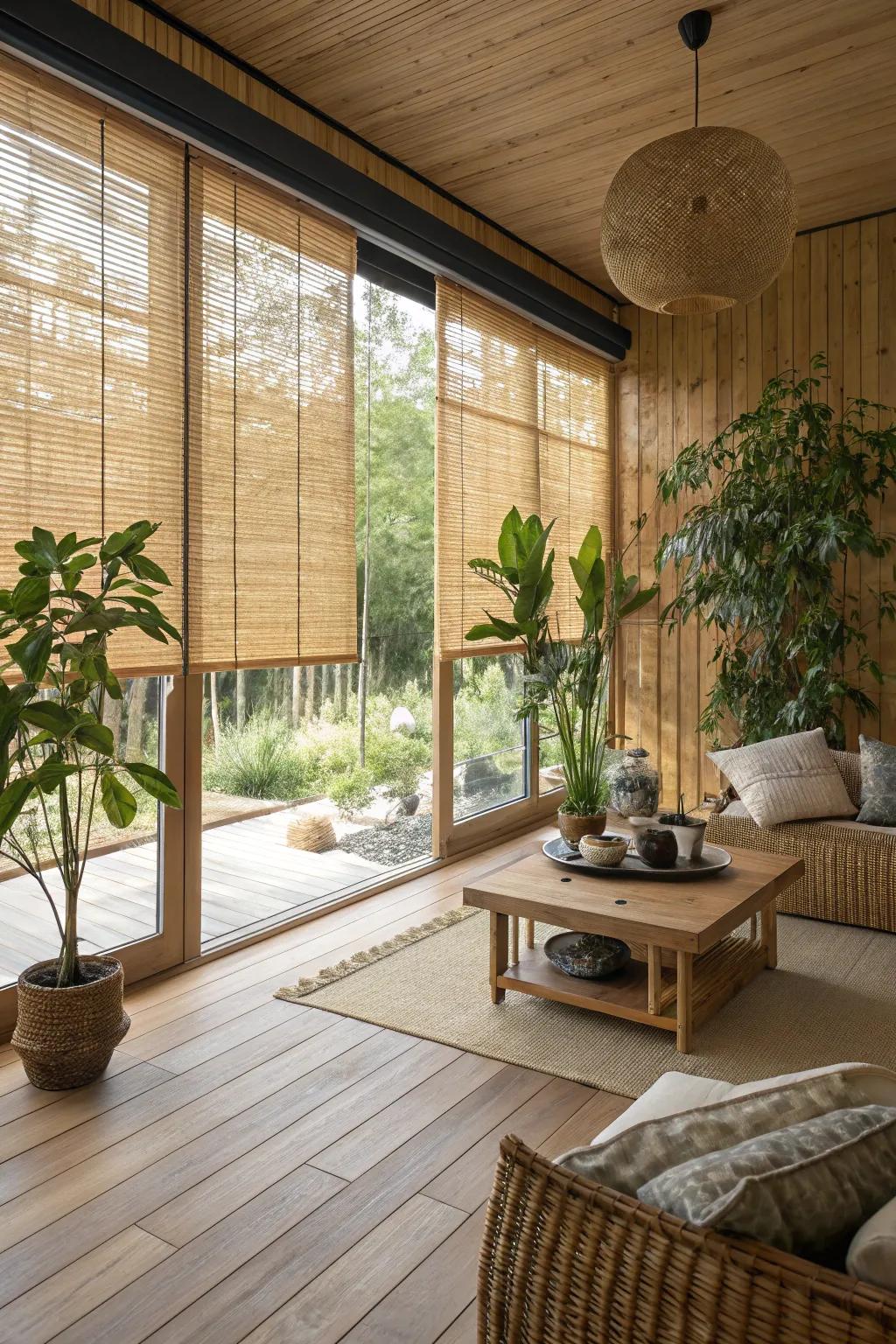 Woven blinds infuse a natural charm into any space.