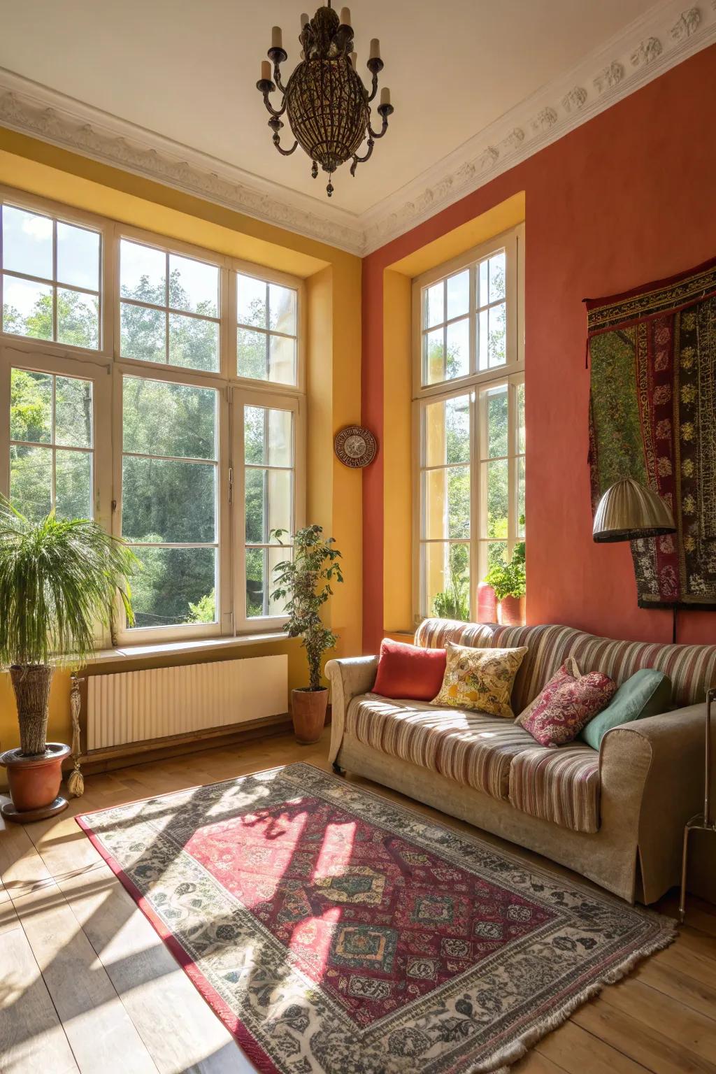Sunlight dramatically transforms wall shades