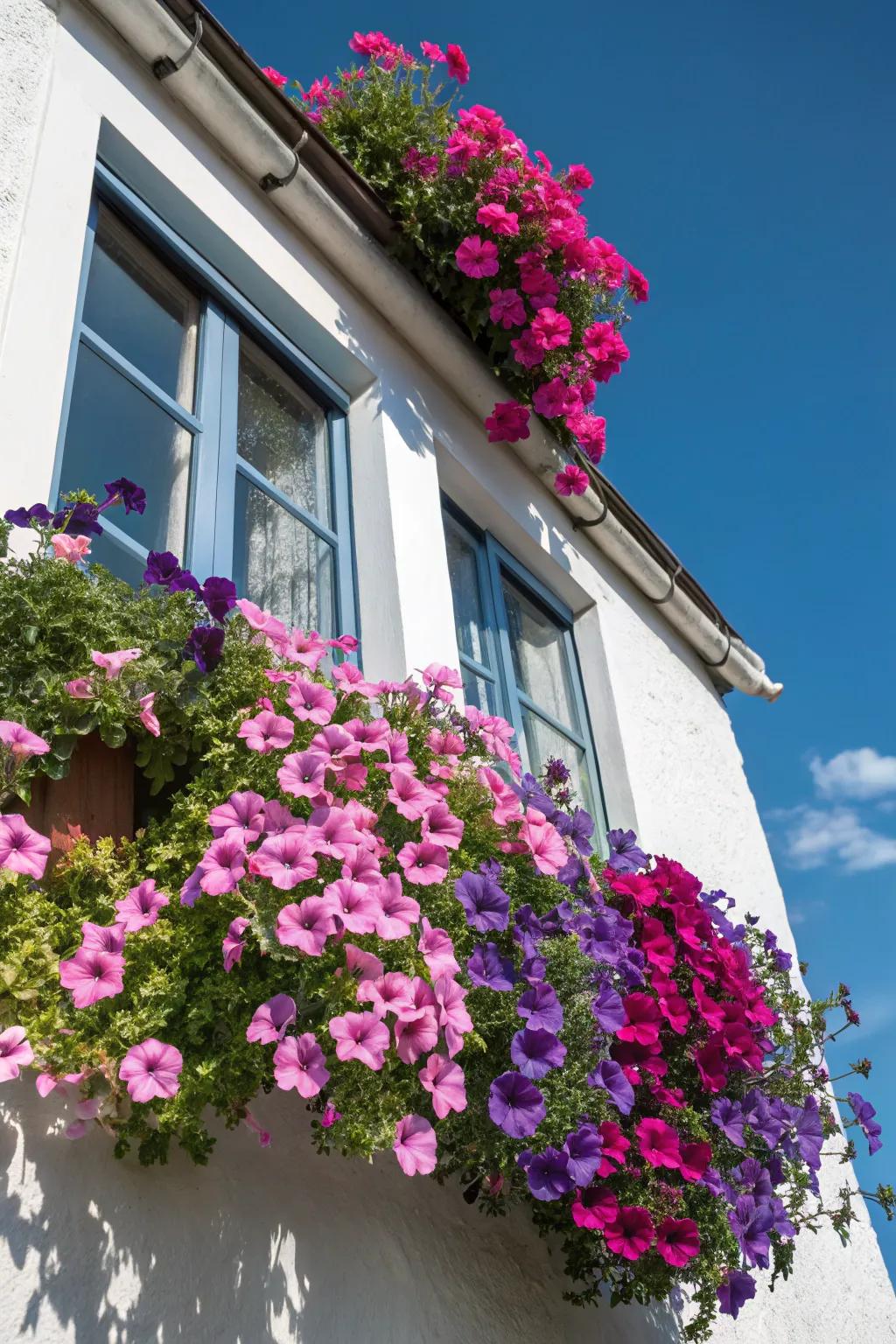 Petunias deliver a lively and vibrant spectacle.