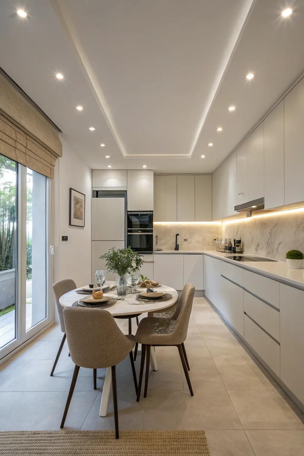 Realize a minimalist vibe with recessed lighting.