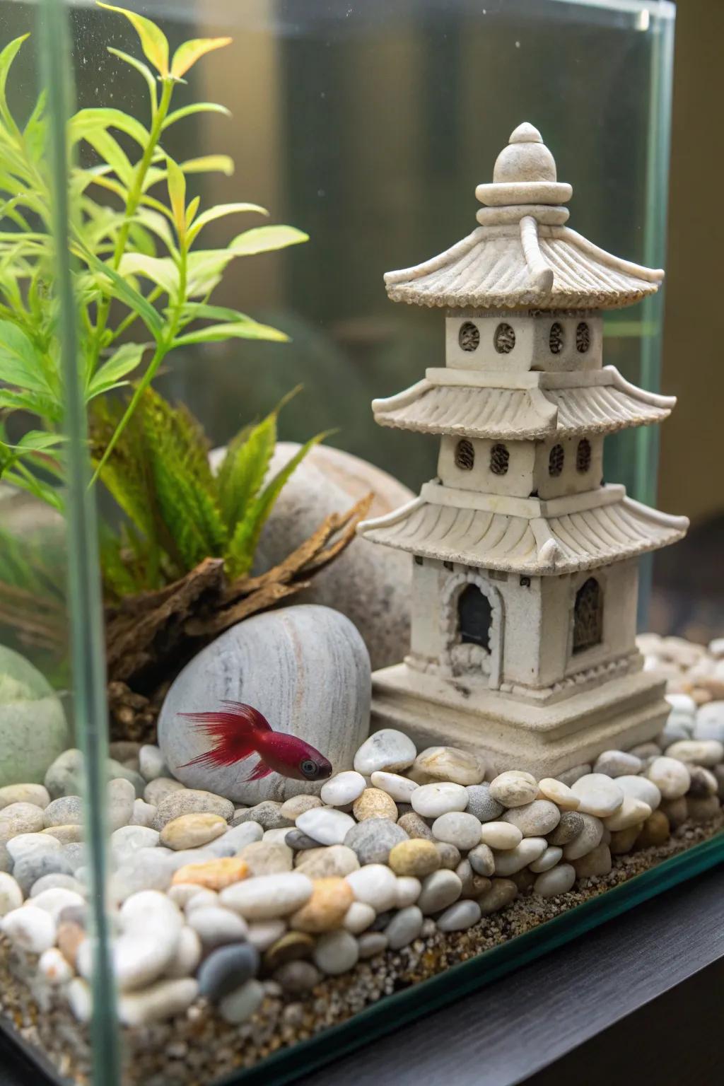 Cultivate serenity with a Zen garden-inspired aquarium.